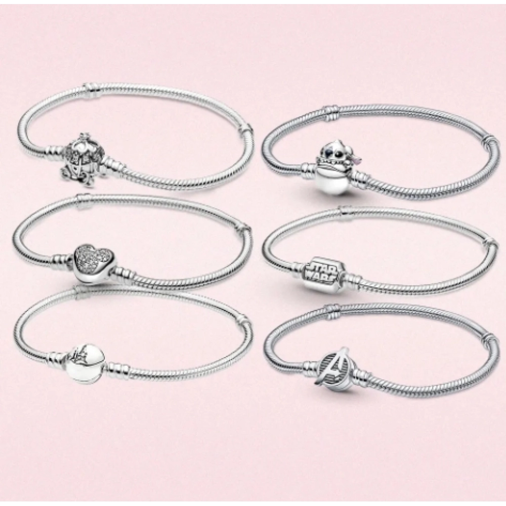 925 sterling Silver Bracelet Sparkling Mouse Heart Bracelet Stitch Fit original Bracelet silver charm bead women jewelry