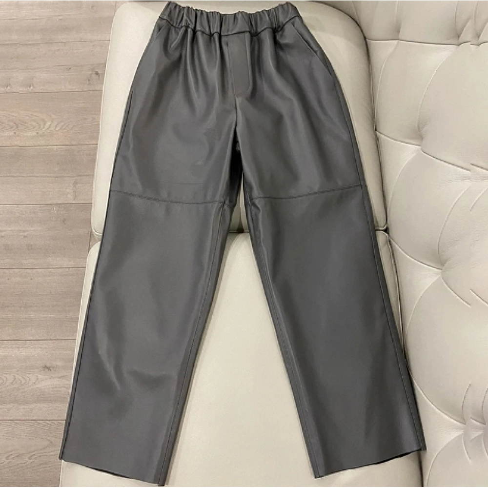 Women Pants Real Leather Pants Women Leather Tousers High Waist Harem Pants 2023 New Elastic Waist Streetwear Pants