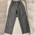 Women Pants Real Leather Pants Women Leather Tousers High Waist Harem Pants 2023 New Elastic Waist Streetwear Pants