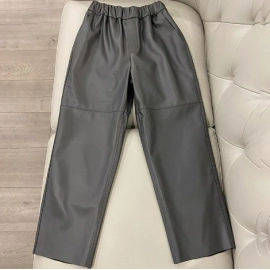 Women Pants Real Leather Pants Women Leather Tousers High Waist Harem Pants 2023 New Elastic Waist Streetwear Pants
